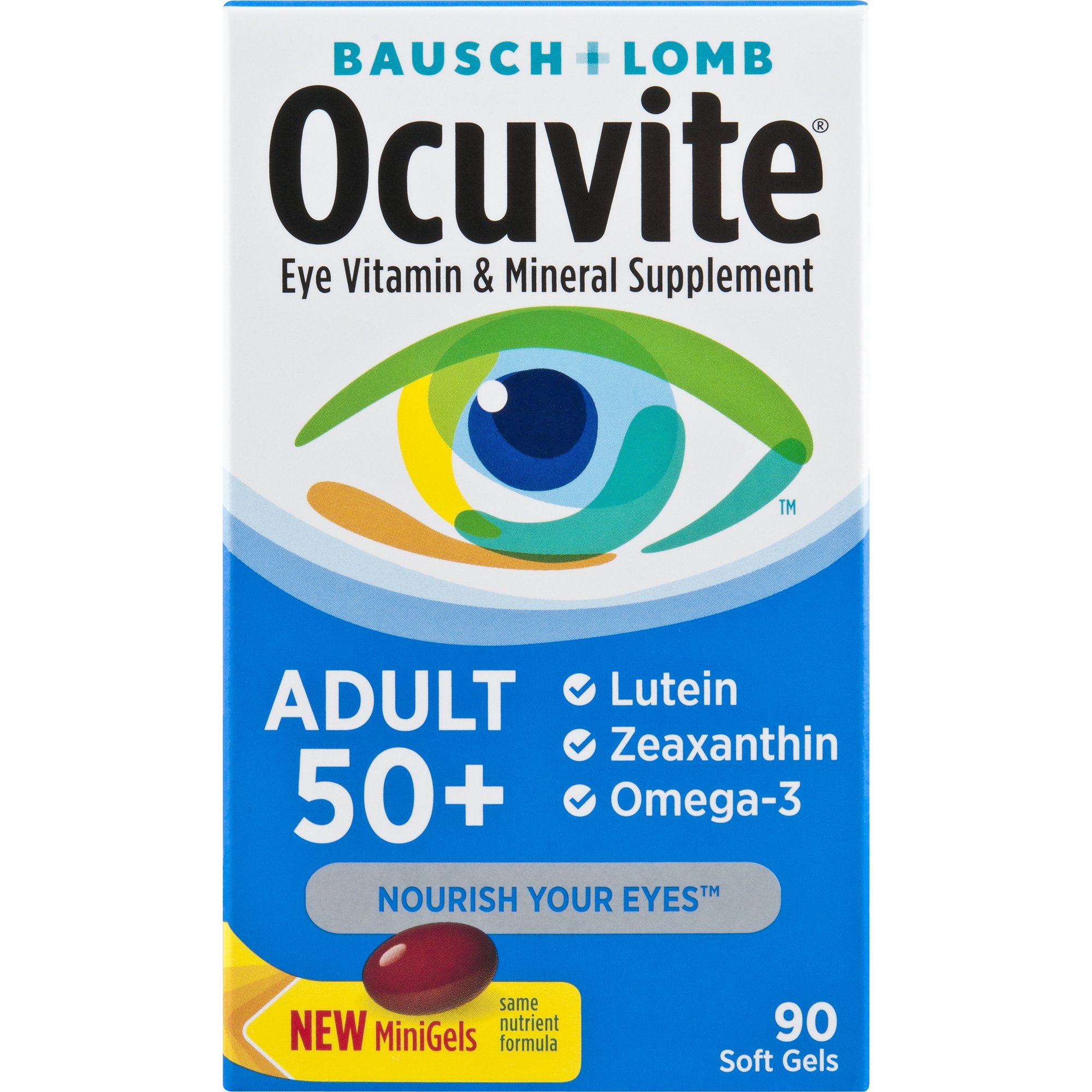Ocuvite Eye Vitamin & Mineral Supplement for Adult 50+, Contains Zinc