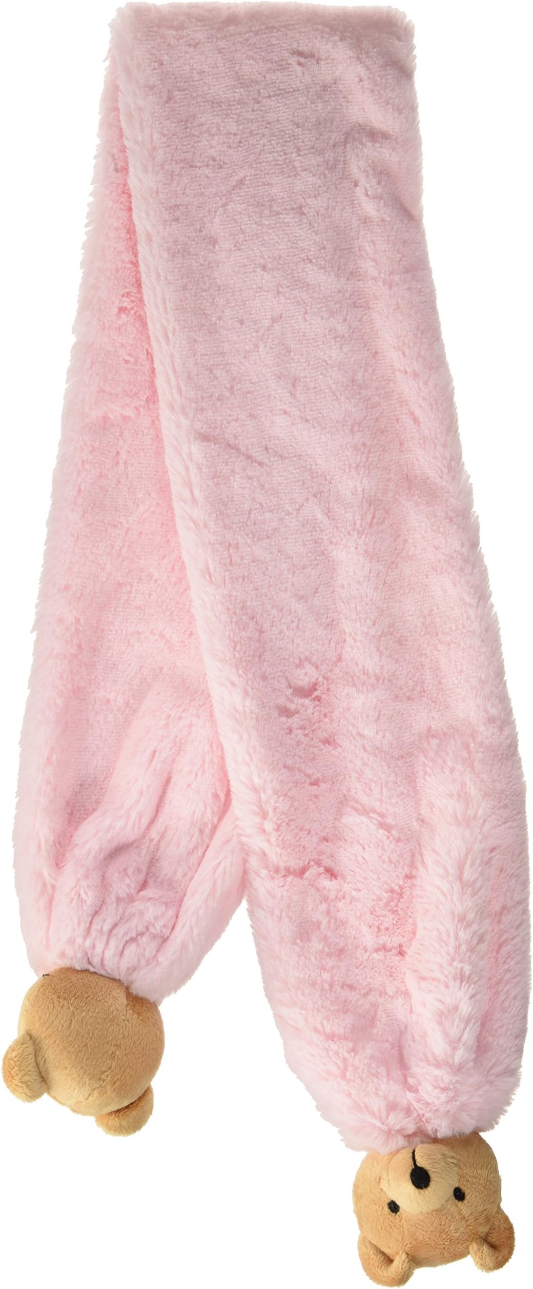 Soft & Cuddly Scarf with Bear Pompons Color: Pink