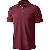 MAGCOMSEN Men's Polo Shirts 3 Buttons Casual Work T Shirts Quick Dry Short Sleeve Golf Shirt Pique Jersey Outdoor Performance
