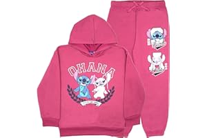 Disney Lilo and Stitch Minnie Mouse Girls Matching Sets Pullover Hoodie and Jogger Set 2 Piece Bundle Outfit