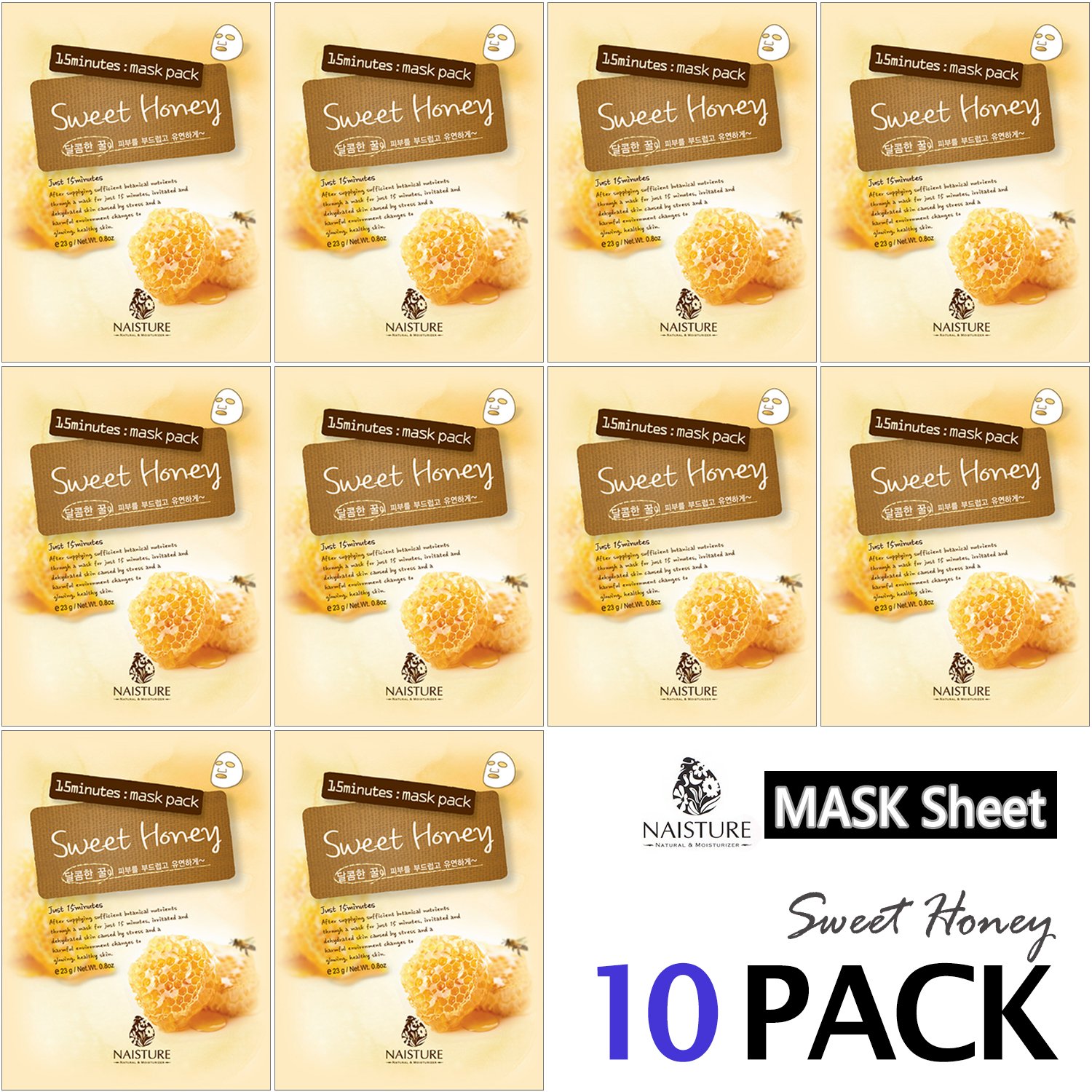 Buy Collagen Facial Sheet Pack (10 Sheets) Face [NAISTURE] Essence Face
