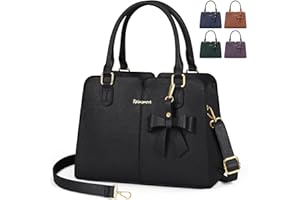 RAINSMORE Purses for Women Leather Handbags Stylish Top Handle Bag Waterproof Ladies Purses Anti Theft Handbags with Bow