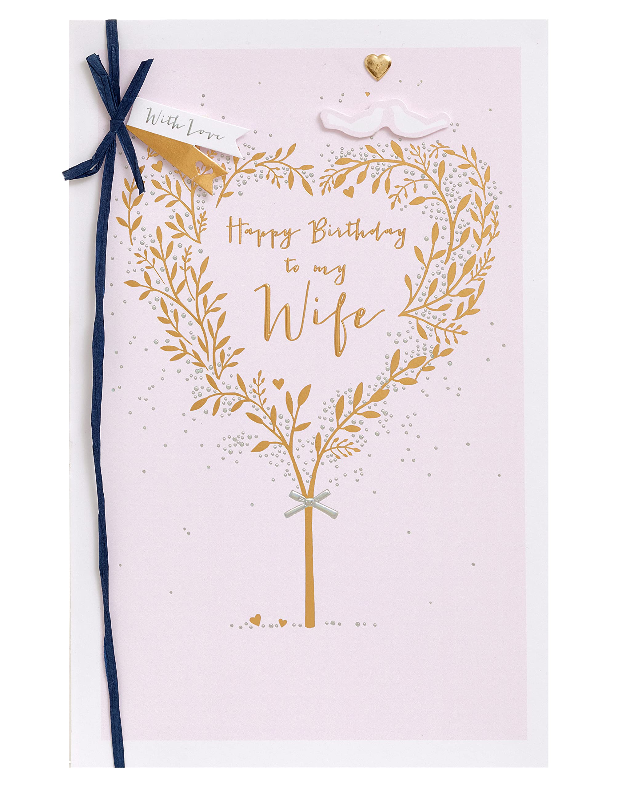UK Greetings Birthday Card for Wife - Heart Tree Design
