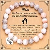 MFTRADING Beaded Bracelet for Women Inspirational Gifts to My Mom Daughter Gramdma Sister Best Friends Birthday Gift Nature Stone Bracelet