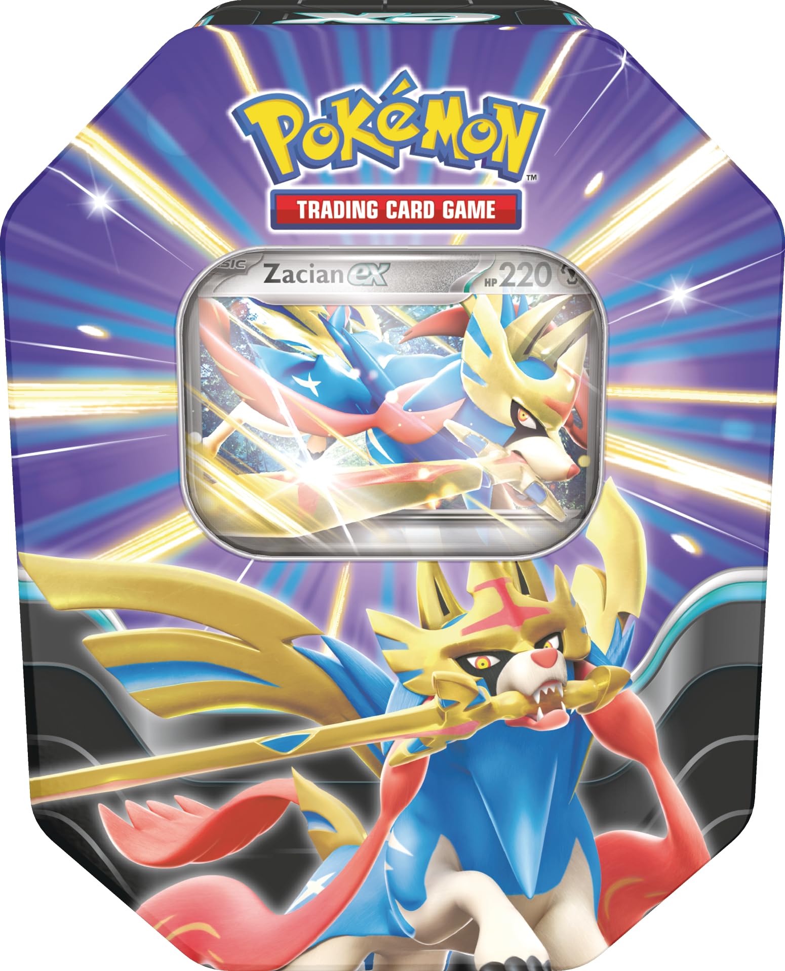 Pokémon TCG: Slashing Legends Tin – Zacian ex (1 Foil Promo Card & 4 Booster Packs)