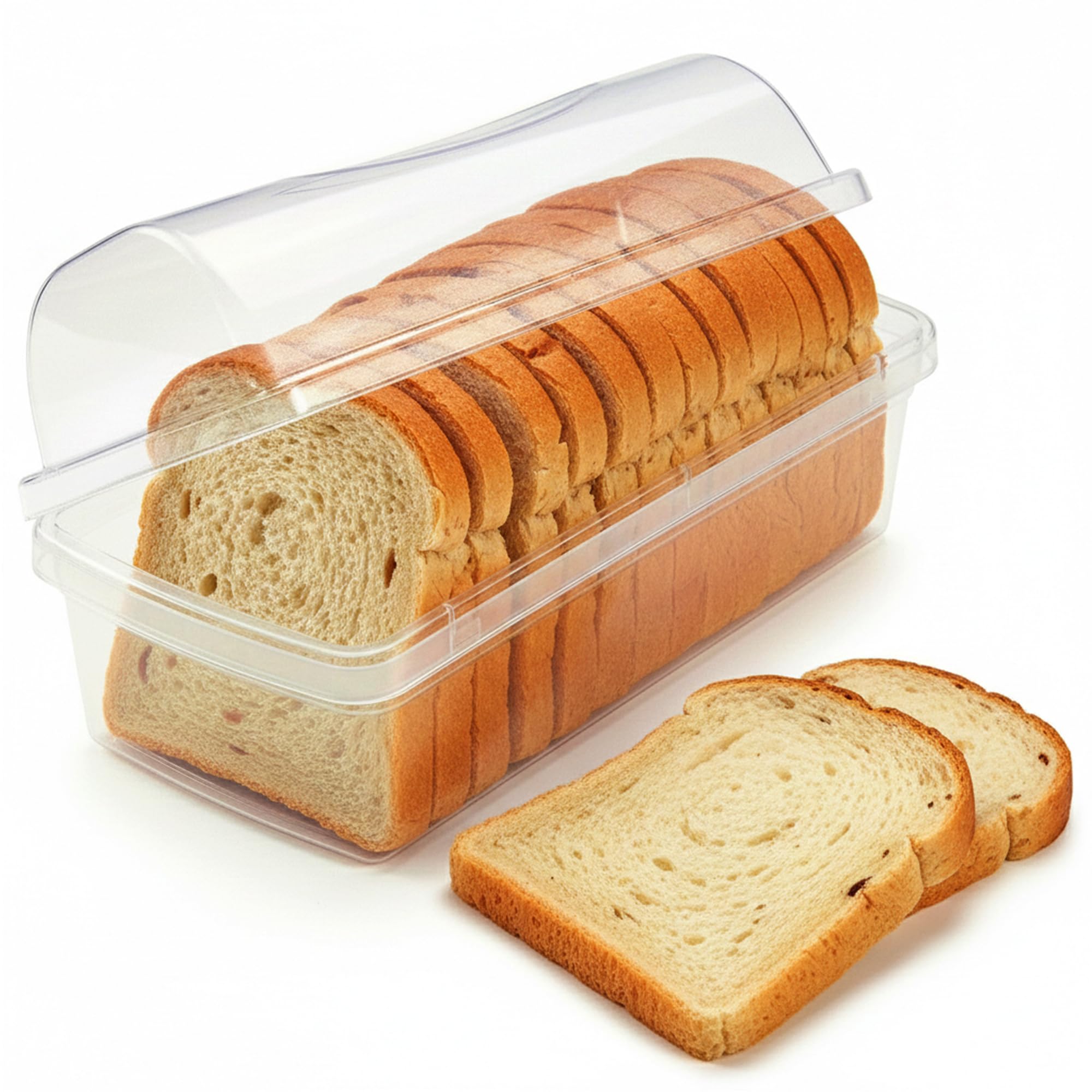 Photo 1 of *Cracked* Kitchen Discovery Plastic Bread Box Container Preserve Bread Up To 5 Days and Keep Flavor and Freshness - Bread Box Plastic Storage