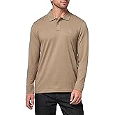 BOSS Mens Square Patch Logo Slim Fit Long Sleeve Polo Shirt