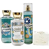 Bath & Body Works Rainbow Waves - Trio Gift Set - Fine Fragrance Mist, Body Lotion and Shower Gel With a Natural Oats Soap.