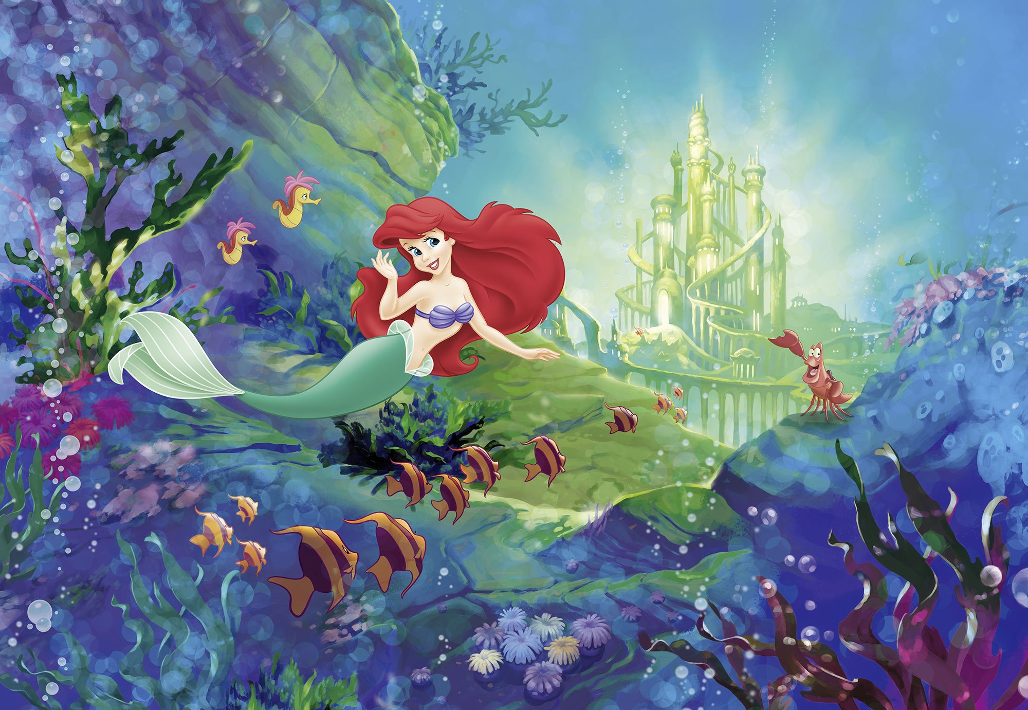 Komar 8 Paper 4021 Photo Wallpaper 368 x 254 cm Ariel's Castle, Size (Width x Height), 8 Pieces, and Paste, Made in Germany, Bunt