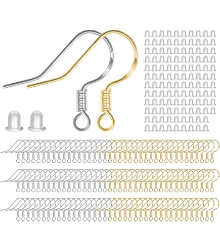 ZCFOIKAN 2000-Piece Earring Making Kit - Hypoallergenic Earring Hooks, Pins, Jump Rings & Backs - DIY Jewelry Supplies