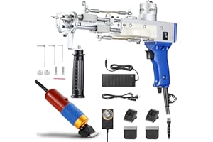 YOOPIN Carpet Tufting Gun and Trimmer Kit,2-in-1 Cut and Loop Pile Carpet Gun and Carpet Carving Shears, Carpet Making Starter Kit, Carpet Making Machine Starter Kit for Beginners (Blue)