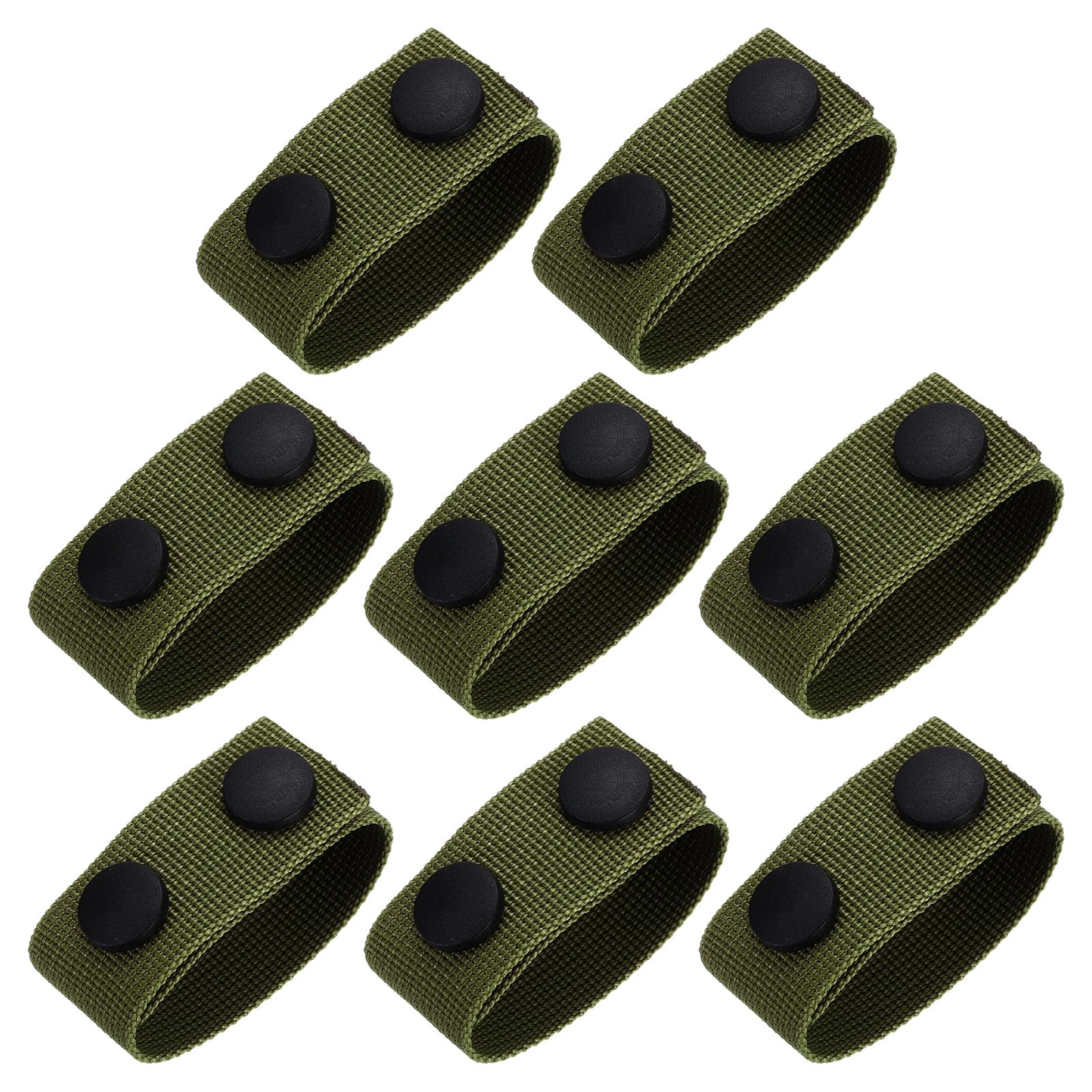 Uxcell Duty Belt, 8Pcs - Fabric Belt Keepers with Double Snaps, Nylon Wide Belt Loop Accessories for Security Guard Equipment (Army Green)