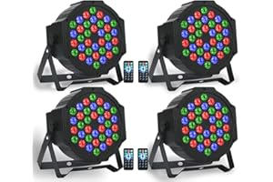 OJPZORYNIC Dj Lights, 36 LED RGB Par Light Stage Lights with Sound Activated Remote & DMX Control Uplights for Weddings KTV Disco Christmas Party Lighting(4Pack)