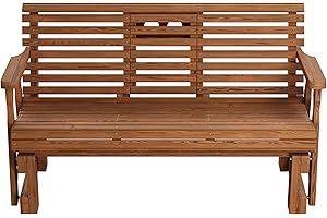 Amish Casual Heavy Duty Rollback Console Glider, 5-Foot, Oak