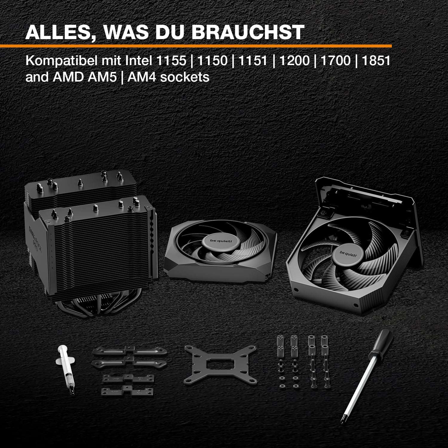 be quiet! Dark Rock Pro 6 Luftkühler, Extrem Hohe CPU-Kühlleistung, Semi-Passiver Quiet-Modus, 7 Hochleistungs-Heatpipes, 2 Nahezu Geräuschlose Silent Wings PWM-Lüfter, Einfache Installation 8