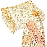 Kigeli 100 Pcs 8 x 12 Inch Large Organza Gift Bags Wedding Party Favor Candy Toys Makeup Pouches Gift Drawstring Jewelry Bag for Wedding Baby Shower Christmas Party Favors (Gold,Vine)