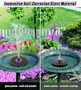SZMP Solar Fountain with Glass Panel 7 Nozzles 3.5W Bird Bath Pump view 4