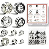 Cavory 52 PCS Ball Bearings Assortment Kit, Small Deep Groove Bearing | 608 Bearings, Skateboard, 3D Printer, Rollerblade, Longboard, RC Car Wheel, Fingerboard, Lazy Susan, DIY Project