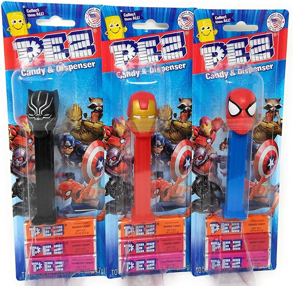 Kids Fun Play Playtime Family Fun Toddler Candy Pez Black Panther Iron Man Spider-man Spiderman Marvel