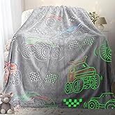LMKLOP Glow in The Dark Monster Truck Blanket for Boys/Girls/Kids/Toddler/Baby, Cute Funny Car Blanket for Birthday/Gifts, Monster Truck Toys for Boy Age 3-12 40"x 60"