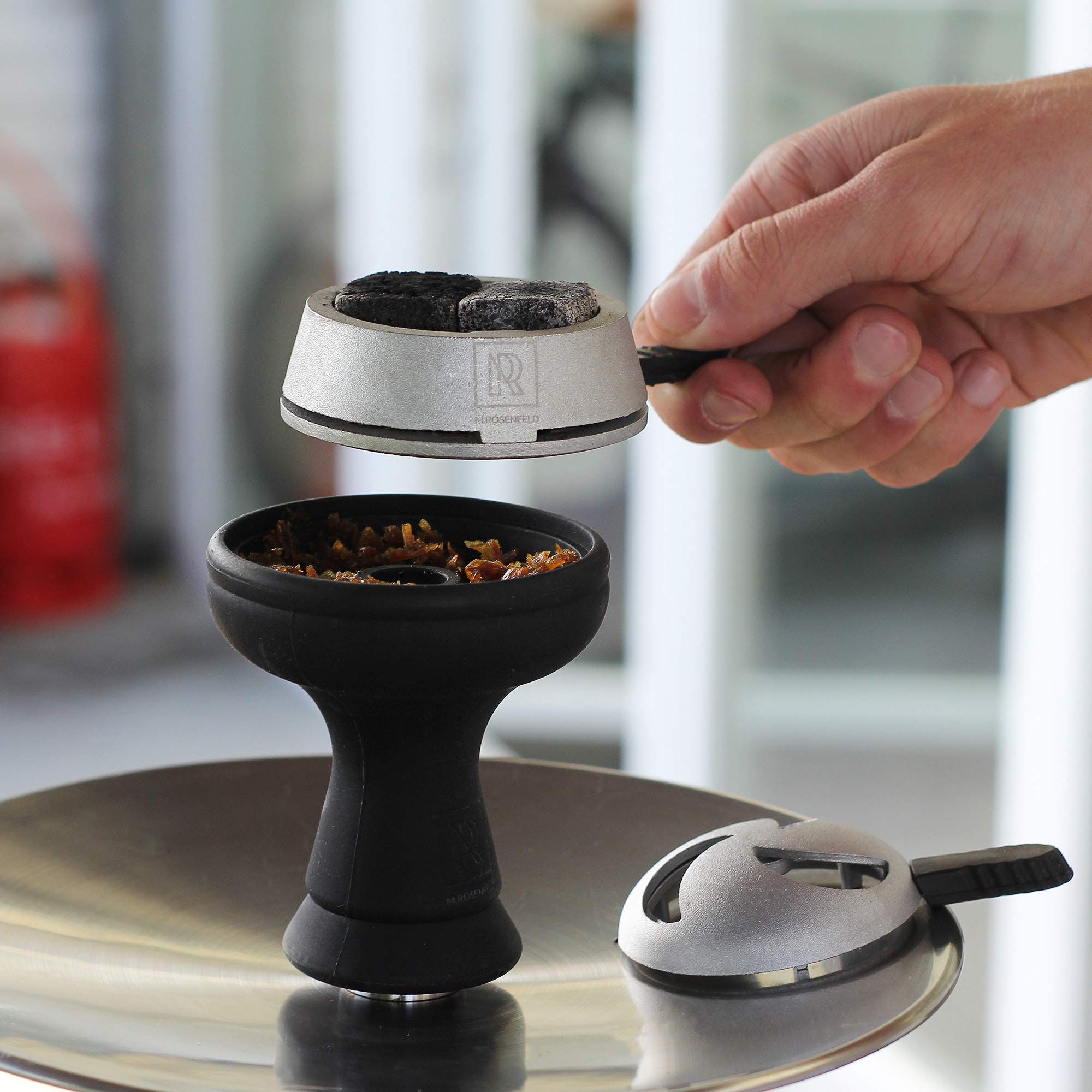 Premium Hookah Bowl Set Silicone - Silicone Hookah Bowl Phunnel with Hookah Tongs and Charcoal Holder for Easy Heat Management incl. e-Book with 10 Bowl Packing Tips | Ideal Set for Beginners and Pros