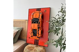 iLuane Display Wallboard for Lego Technic 42056 Porsche 911 GT3 RS, Adult Collectibles Lego Car Wall Mount for Building Blocks, Gifts for Lego Lovers (Only Display Wallboard)