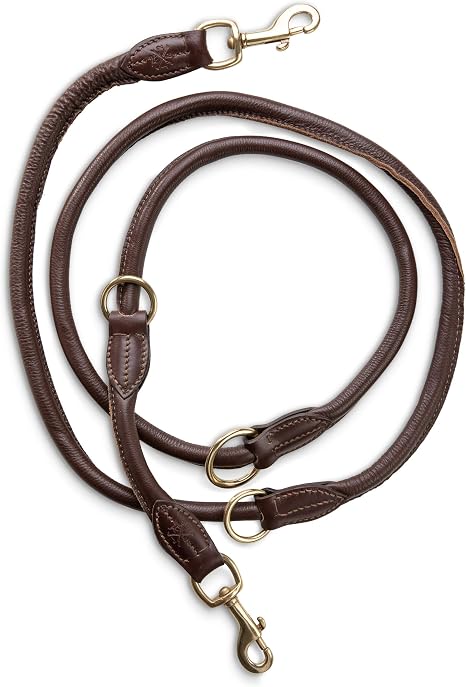 Knuffelwuff Basic Plus Leder Hundeleine – 200 Cm Lang, 1,5 Cm Breit, Echtes Rindsleder, Handgenäht