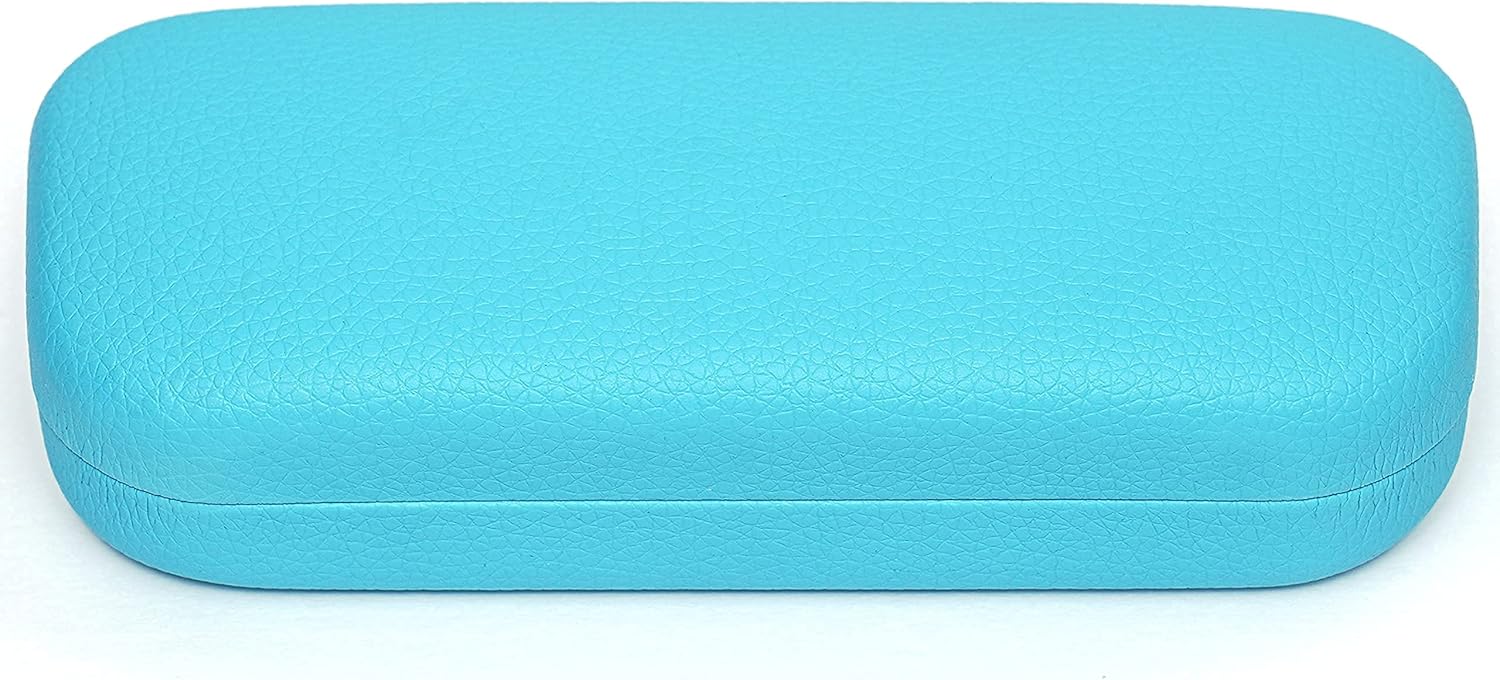 BLINKBAZAAR LARGE FAUX LEATHER EYEWEAR EYEGLASSES SUNGLASSES HARD CLAM SHELL CASE BLUE at  Women’s Clothing store