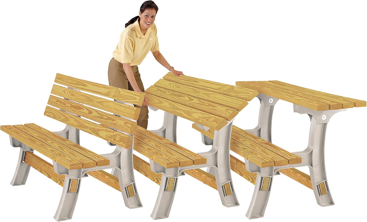 2x4basics 90110ONLMI Custom Flip Top Bench to Table, Sand : Picnic Tables : Garden & Outdoor