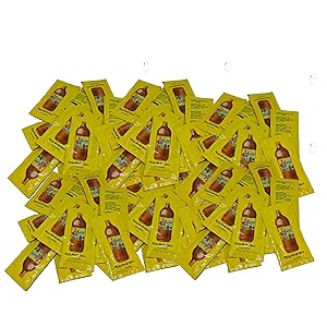 Valentina Mexican Hot Sauce | Picante Salsa Made From Chili Peppers Perfect for Chips, Fast Foods, Lunch, Snacks or More 50 Packets of 0.3 Oz. (8 grams)