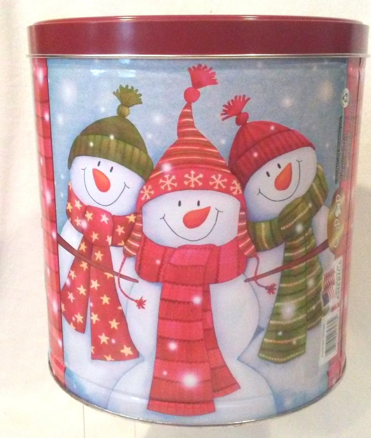 Popcorn Gift Snowmen Family Tin, Christmas