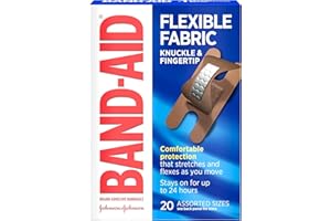 BAND-AID Brand Flexible Fabric Bandages Knuckle & Fingertip, 20 Count (Pack of 2)