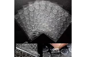 OwlkOrmy 240 Pcs Thin Breathable Adhesive Tabs Fake Nail Glue Sticker 10 Sheets Super Sticky Double Sided Tips (Germany Jelly Gel) Flexible for Acrylic False Nails Manicure Tape (240 Pcs)