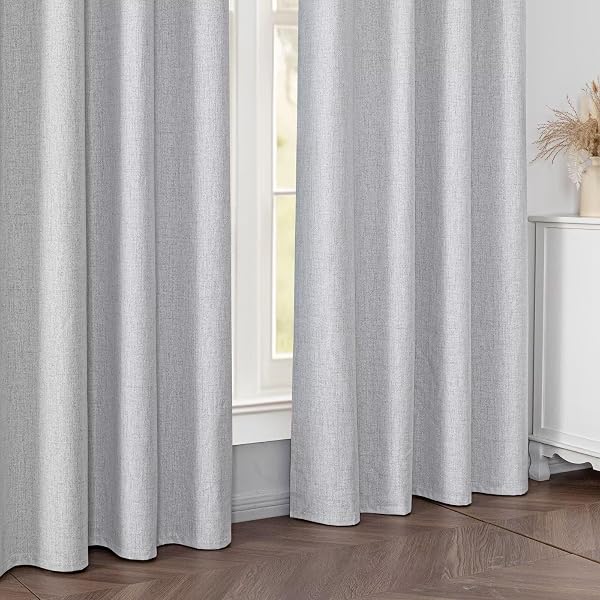FANCYROOF 100% BLACKOUT CURTAINS FOR LIVING ROOM, 96 INCH CURTAINS 2 PANEL SET LIGHT BLOCKING, BACK TAB & ROD POCKET THERMAL INSULATED DRAPES BEDROOM WINDOWS HOME DECOR(52W × 96L INCH, OFF-WHITE)