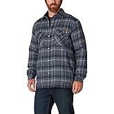 Dickies mens Sherpa Lined Flannel Shirt Jacket With Hydroshield