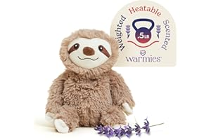 warmies Junior Microwavable & Weighted Stuffed Animals, Sloth - Heated Stuffed Animal Plushie for Warmth & Comfort - Cute Soft Plush Toys for Adults & Children (Boys, Girls, Babies & Toddlers)