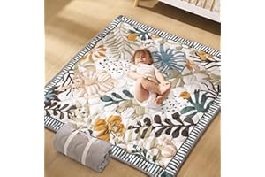 Momcozy Baby Play Mat for Floor, 50x50 Thickened Playpen Mat, Playmate for Baby Tummy Time, Waterproof & Non-Slip, Foldable O