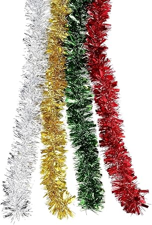 Albero Di Natale 4 Metri.Bbto 4 Pezzi Tinsel Natale Brillante Ghirlanda Di Tinsel Per Decorazione Di Festa 4 Colori 8 Metri Totalmente Amazon It Casa E Cucina