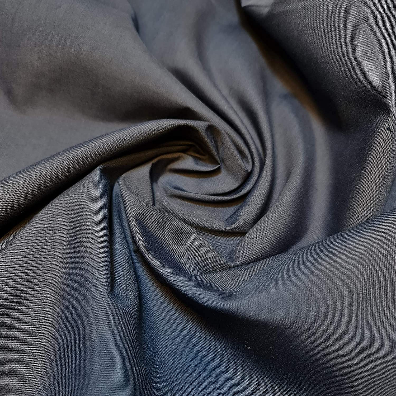 Textile Station Plain/Solid Dyed Polyester Polycotton Dress Craft Fabric Material 44" - 112 cm Wide Sold As 1 Meter Pre - Cut Lengths (Available in 42 Colours) (Dark Navy, 2 Meter)