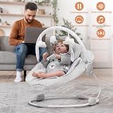 LADIDA Soft Padded Lamb Bouncer 0-6 Months Soothing Music Vibration view 2