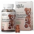 Wild & Organic Mushroom Gummies - Lion's Mane, Cordyceps, Turkey Tail, Reishi, Chaga, Maitake - 10-in-1 Complex - Mushroom Supplement Gummies for Immune & Brain Support - 60 Count
