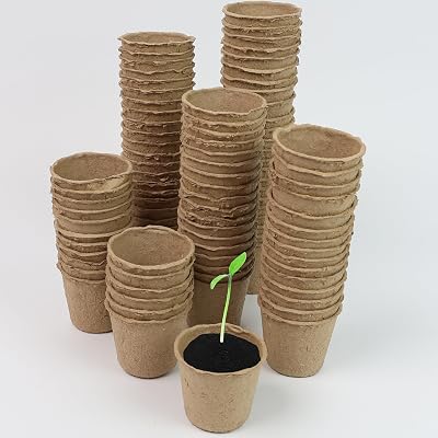 DIVCHI 96x 6cm Biodegradable Seedling Pots Paper Cups for Herbs Vegetables