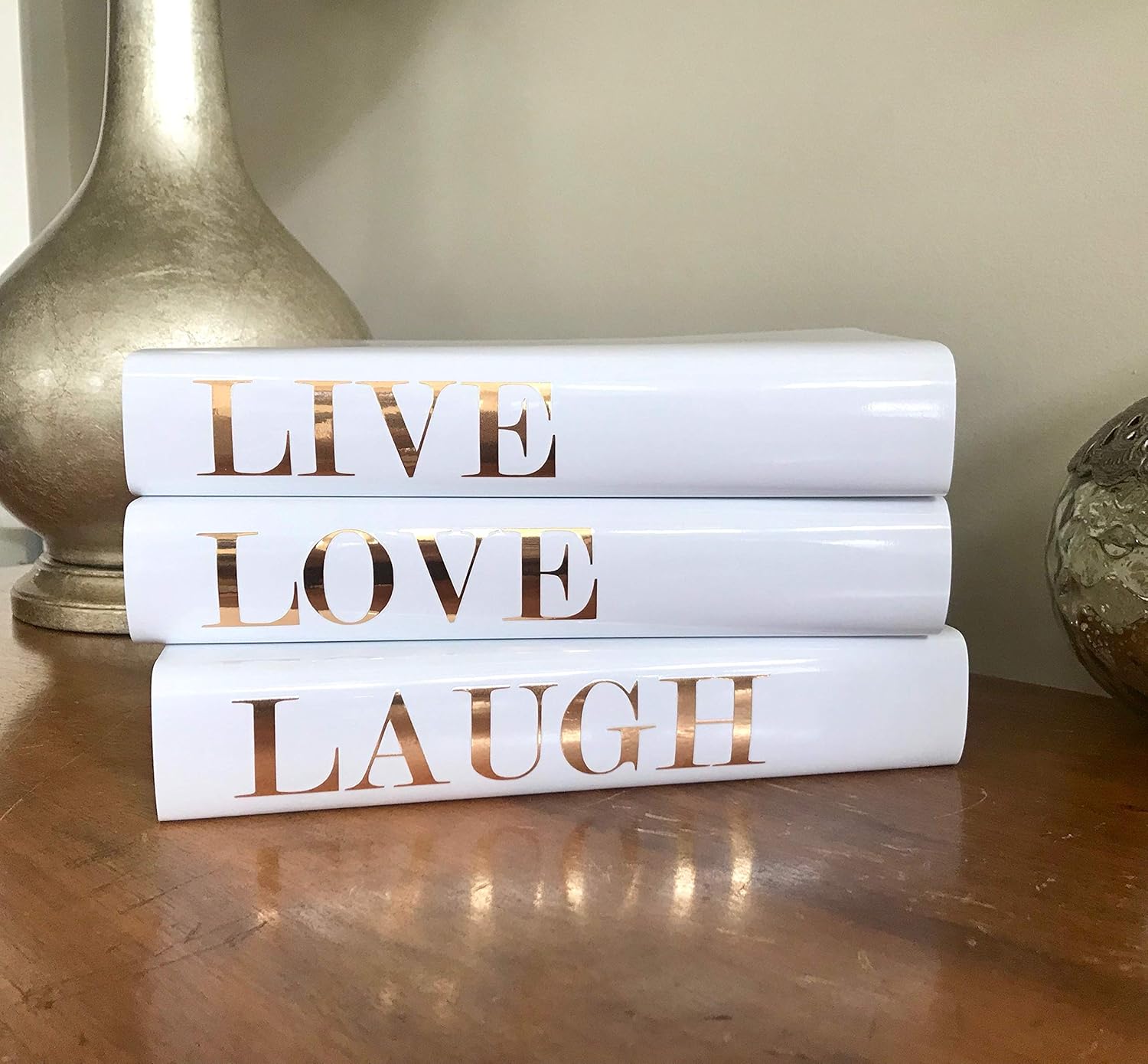 Amazon Com Live Love Laugh Decorative Books Gold Silver Books