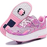 Wooowyet Roller Skate Shoes for Kids Boys Girls Rechargealbe Wheels Sneakers Fashion Roller Wheeled