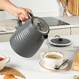 Salter Rapid Boil Kettle 1.7L 3kW Ripple Grey Cordless 360° Base view 4