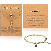 Fingertip WD Evil Eye Necklace Gold and Protection Bracelets for Women Evil Eye Spiritual Charm Jewelry for Women