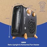 Russell Hobbs 1.8kW Electric Heater Retro Wood Effect Black RHRETHFH1001WDB view 2