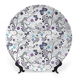 XISUNYA 6 Inch Decorative Plate, Floral Dinner