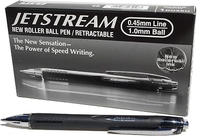 uni-ball Jetstream RT Retractable Rollerball Pen Black Ink 1.0mm Pack of 12