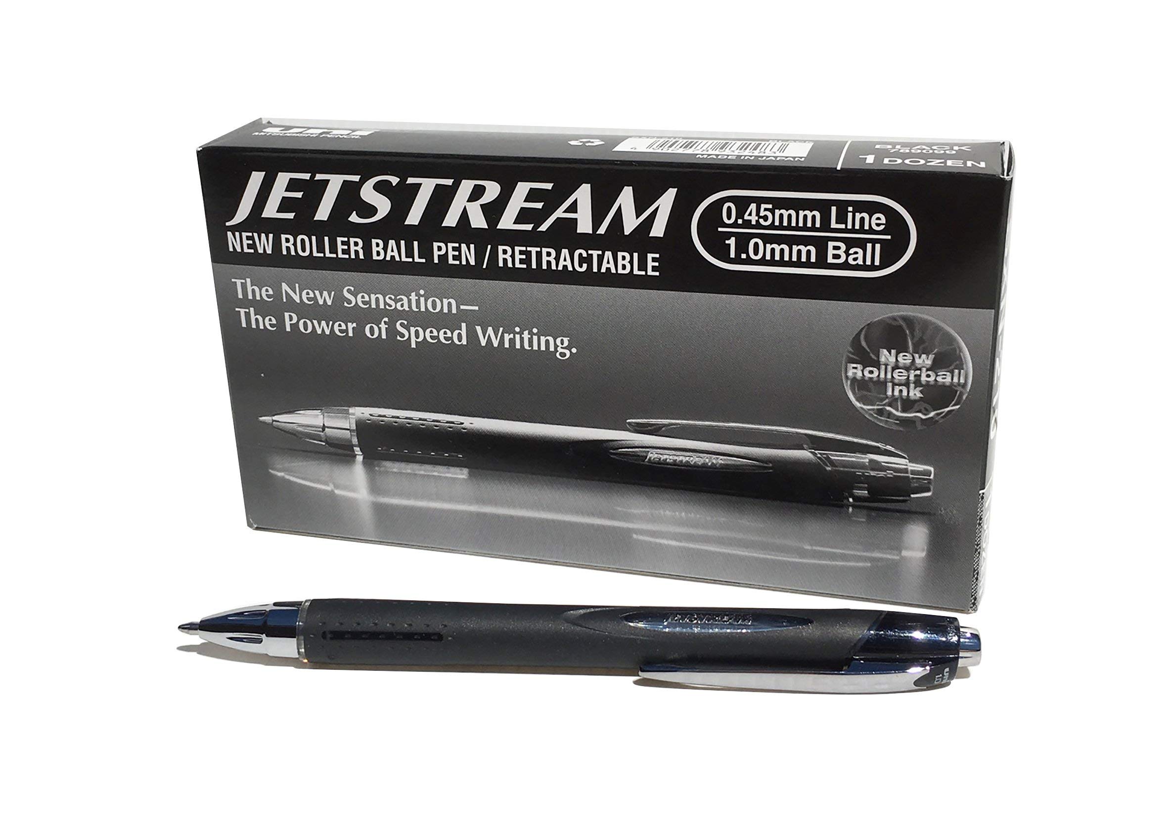 Uni-Ball SXN-210 Jetstream RT Retractable Rollerball Pen Black Ink - Pack of 12